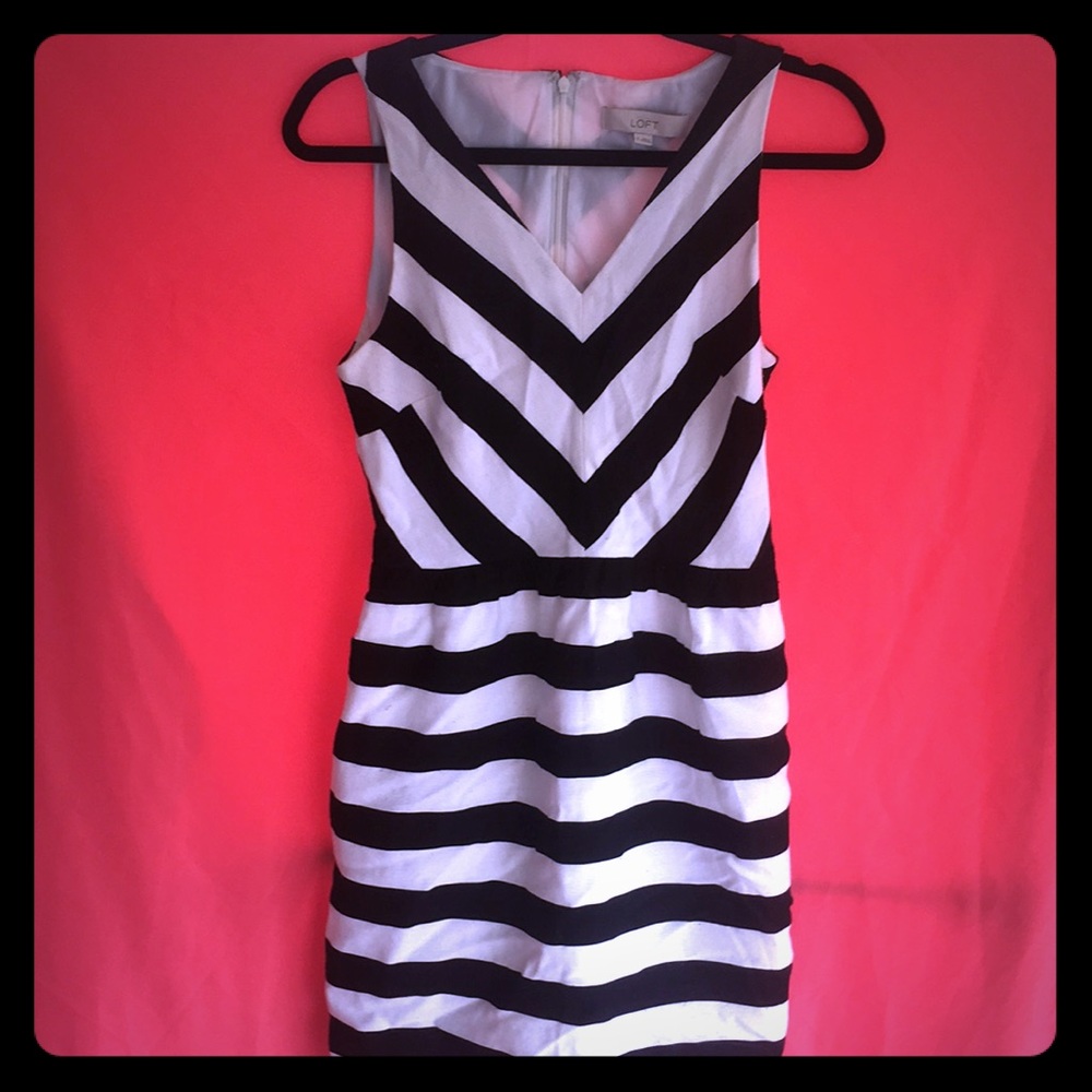 Ann Taylor Loft Black and White Dress